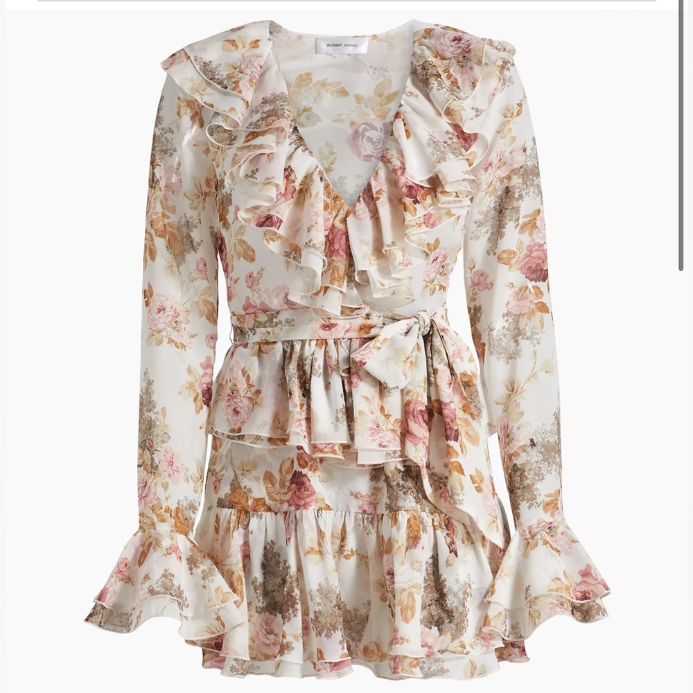 Ronny Kobo
Palmero Floral Ruffle Minidress